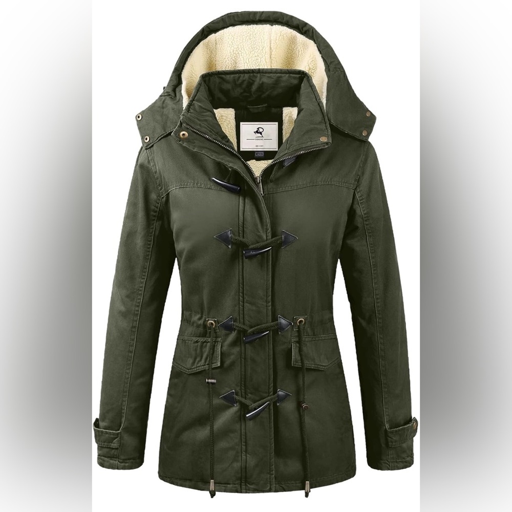 Utility Olive Green‎ Hooded Jacket